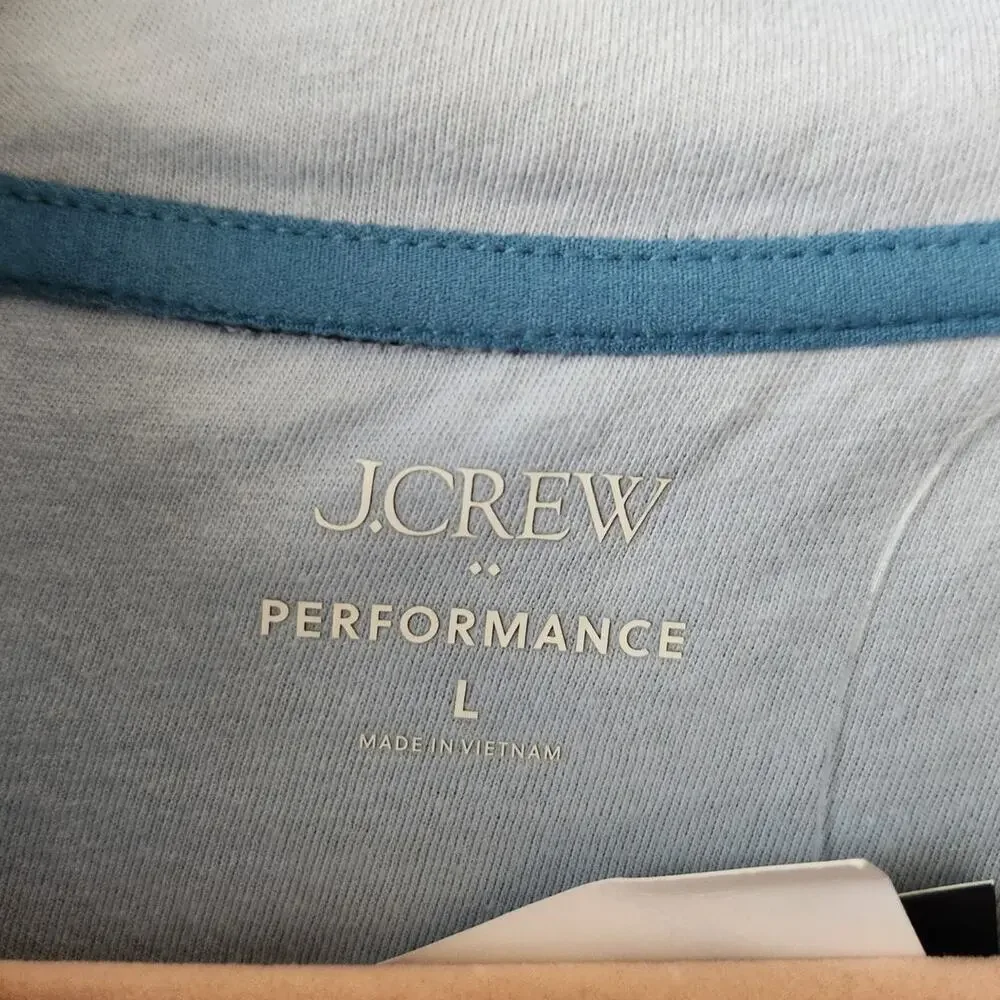 NWT J. Crew Performance Quarter-Zip Moister Wicking Navy L